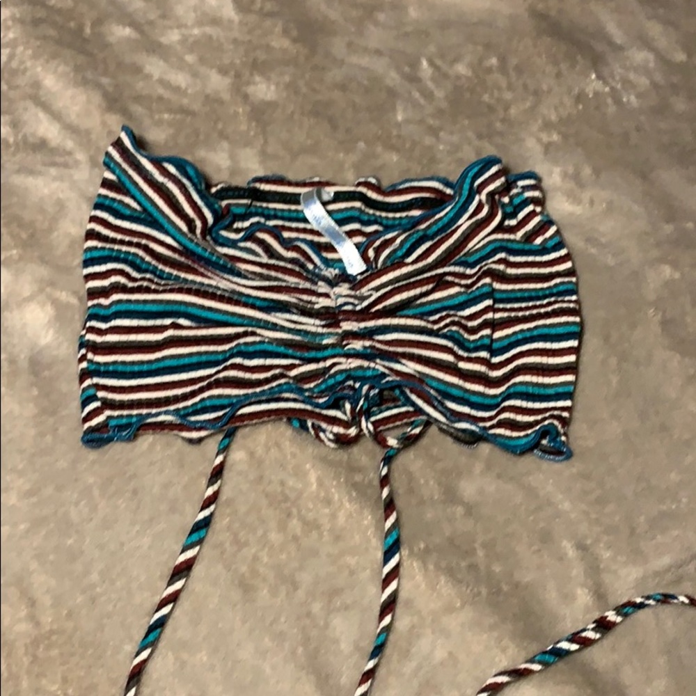 Colored striped tube top